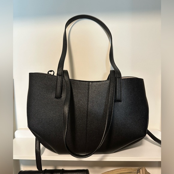 Black designer inspired expandable tote - Picture 3 of 5